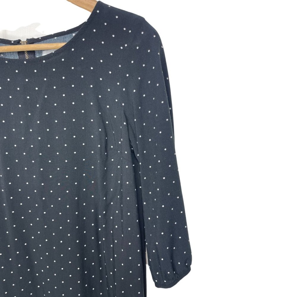 👗 OLD NAVY | Black and White Polka Dot Dress with Back Zipper | Size S - Picture 3 of 7